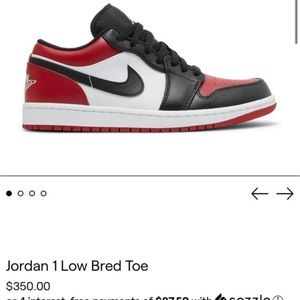 Jordan 1 low Bred Toe